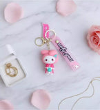 3D PVC Figure Keychain - Melody De Hello Kitty - My Melody Kimono Holding Pouch