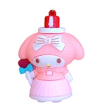 3D PVC Figure Keychain - Melody De Hello Kitty - My Melody Holding Heart Wand