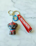3D PVC Figure Keychain - Paw Patrol -006B- - Rubble Sea Patrol Sitting