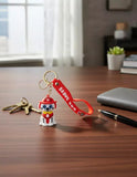 3D PVC Figure Keychain - Paw Patrol - Marshall Firefighter Sitting