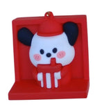 3D PVC Figure Keychain - Pochacco De Hello Kitty - Pochacco Holding Fu Character
