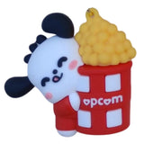 3D PVC Figure Keychain - Pochacco De Hello Kitty - Pochacco Peeking Popcorn Bucket