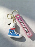 3D PVC Figure Keychain - Pochacco De Hello Kitty - Pochacco On Blue High-top