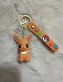 3D PVC Figure Keychain - Pokemon Eevee - Chibi Eevee Sitting