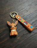 3D PVC Figure Keychain - Pokemon Eevee - Chibi Eevee Sitting