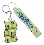 3D PVC Figure Keychain - Pokemon Pikachu - Stacked Chibi Pikachu