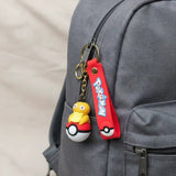3D PVC Figure Keychain - Pokemon Psyduck En Su Pokebola - Psyduck On Pokeball
