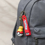 3D PVC Figure Keychain - Pokemon Psyduck En Su Pokebola - Psyduck On Pokeball