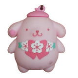 3D PVC Figure Keychain - Pompompurin De Hello Kitty - Pompompurin Pink Sakura