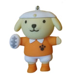 3D PVC Figure Keychain - Pompompurin De Hello Kitty - Pompompurin Football Player