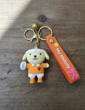 3D PVC Figure Keychain - Pompompurin De Hello Kitty - Pompompurin Football Player