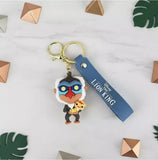 3D PVC Figure Keychain - Rey Leon - Rafiki Holding Baby Simba