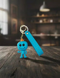 3D PVC Figure Keychain - Rick And Morty - Mr Meeseeks Happy Pose