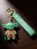3D PVC Figure Keychain - Star Wars - Chibi Yoda With Lightsaber