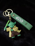 3D PVC Figure Keychain - Star Wars - Yoda Holding Lightsaber