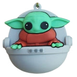 3D PVC Figure Keychain - Star Wars - Grogu In Hover Pram