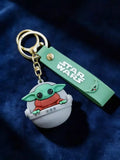 3D PVC Figure Keychain - Star Wars - Grogu In Hover Pram