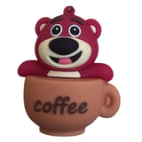 3D PVC Figure Keychain - Toy Story - Lotso In Coffee Cup