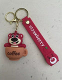 3D PVC Figure Keychain - Toy Story - Lotso In Coffee Cup
