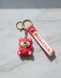 3D PVC Figure Keychain - Toy Story - Lotso Waving Strawberry