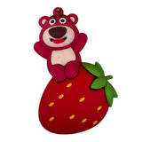 3D PVC Figure Keychain - Toy Story - Lotso Sitting On Strawberry