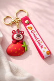 3D PVC Figure Keychain - Toy Story - Lotso Peeking Strawberry