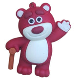 3D PVC Figure Keychain - Toy Story - Lotso Holding Cane Waving