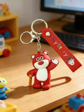 3D PVC Figure Keychain - Toy Story - Lotso Holding Cane Waving