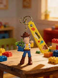 3D PVC Figure Keychain - Toy Story - Woody Holding Alien