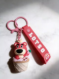 3D PVC Figure Keychain - Toy Story - Lotso Crown Ice Cream