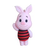 3D PVC Figure Keychain - Winnie the Pooh - Piglet Waving Striped Outfit