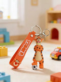 3D PVC Figure Keychain - Winnie the Pooh - Tigger With Soccer Ball