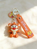 3D PVC Figure Keychain - Winnie the Pooh - Tigger Sitting Chibi