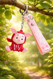 3D PVC Figure Keychain - Winnie the Pooh - Piglet In Red Jumpsuit