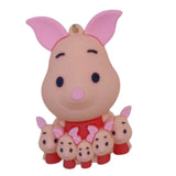 3D PVC Figure Keychain - Winnie the Pooh - Piglet With Baby Piglets