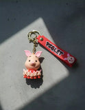 3D PVC Figure Keychain - Winnie the Pooh - Piglet With Baby Piglets