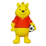 3D PVC Figure Keychain - Winnie the Pooh - Pooh Holding Soccer Ball