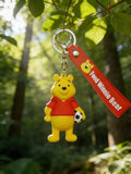 3D PVC Figure Keychain - Winnie the Pooh - Pooh Holding Soccer Ball