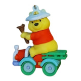 3D PVC Figure Keychain - Winnie the Pooh - Pooh Firefighter Riding Truck