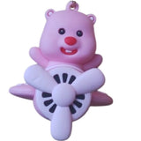 3D PVC Figure Keychain - Winnie the Pooh - Pink Bear In Airplane