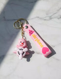 3D PVC Figure Keychain - Winnie the Pooh - Pink Bear In Airplane