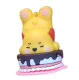 3D PVC Figure Keychain - Winnie the Pooh - Pooh Sleeping On Cake