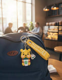3D PVC Figure Keychain - Winnie the Pooh - Chibi Pooh Drinking Starbucks