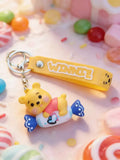 3D PVC Figure Keychain - Winnie the Pooh - Pooh Lying On Candy