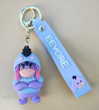 3D PVC Figure Keychain - Winnie the Pooh - Eeyore In Smile Hoodie