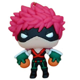 3D PVC Figure Keychain - Academy Of Heroe - Bakugo Pink Hair Hero Costume