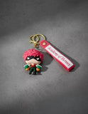 3D PVC Figure Keychain - Academy Of Heroe - Bakugo Pink Hair Hero Costume