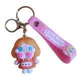 3D PVC Figure Keychain - Bebes Llorones - Crybaby - Dotty Orange Heart Dress