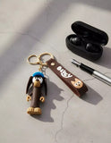 3D PVC Figure Keychain - Bluey - Sausage Dog Blue Cap
