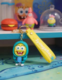 3D PVC Figure Keychain - SpongeBob SquarePants - Spongebob Blue Hoodie